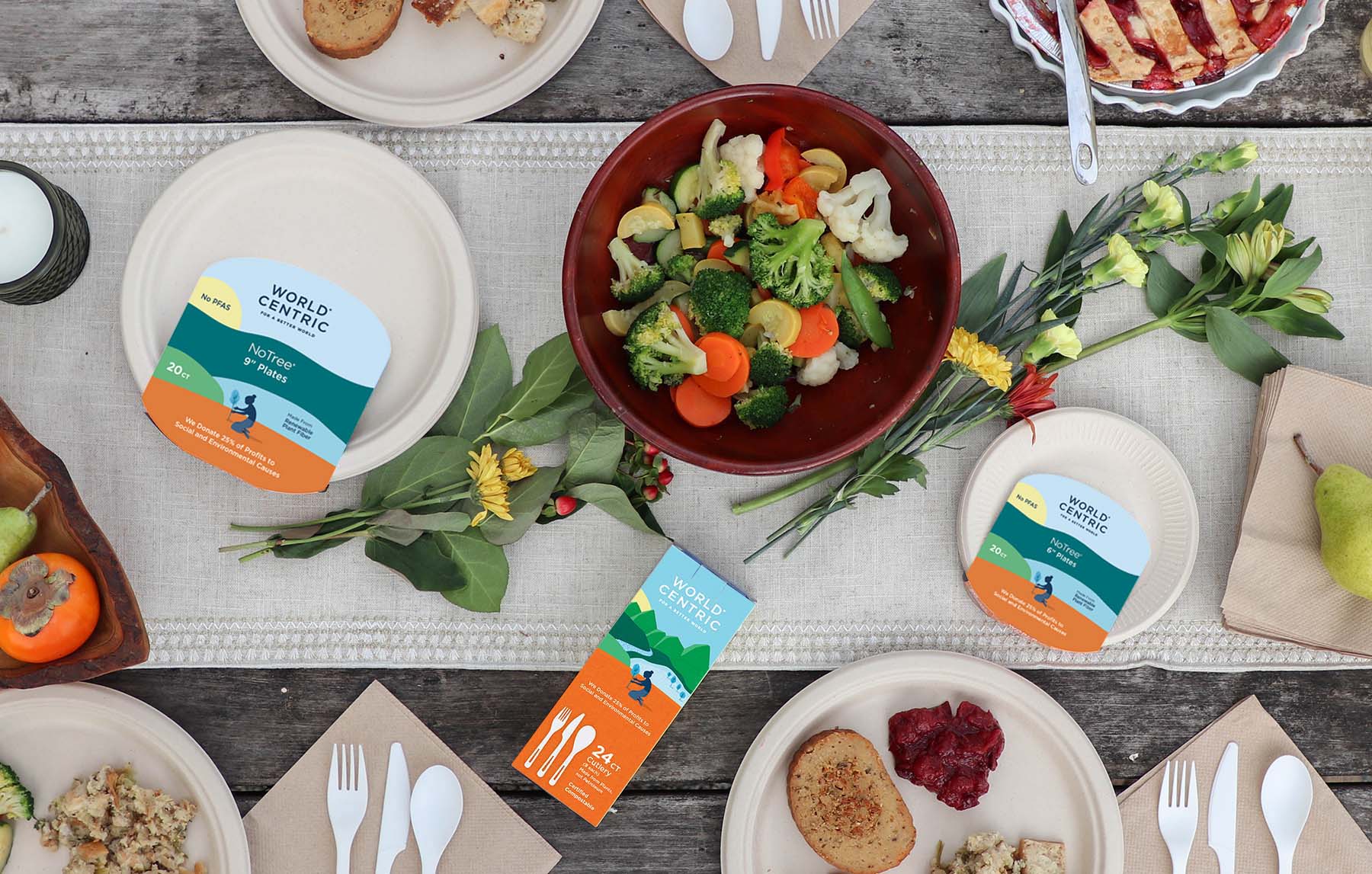 A selection of World Centric compostable food containers